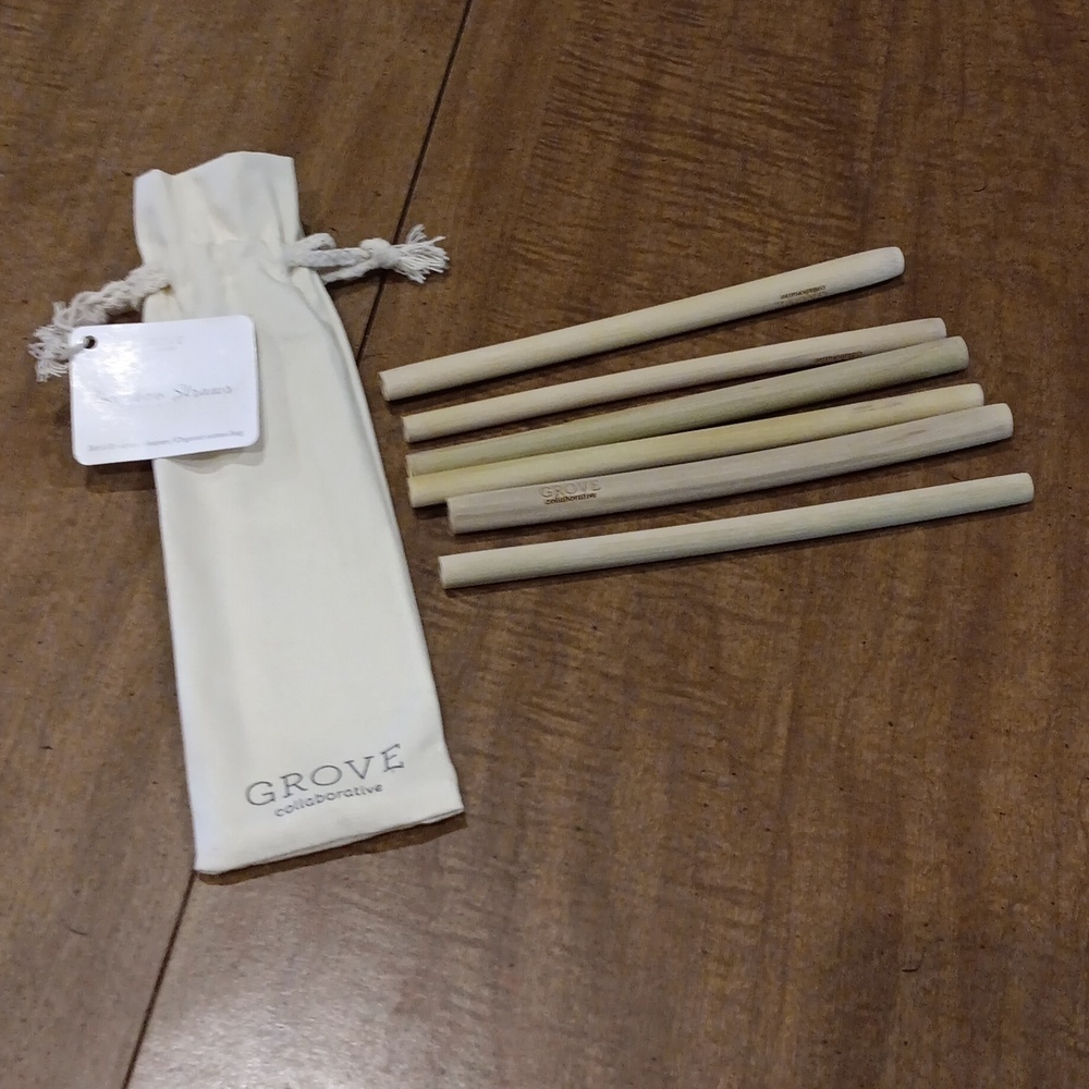 Bamboo straws set of six